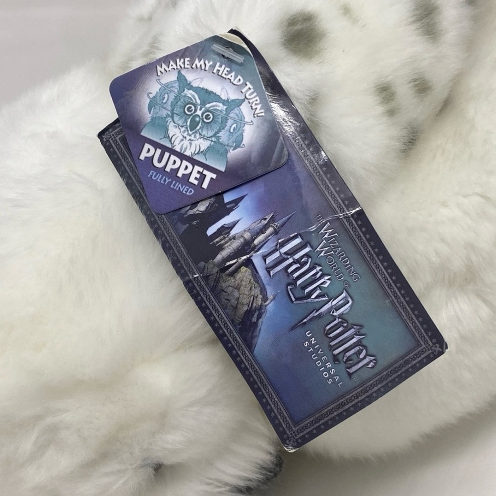UNIVERSAL STUDIO HARRY POTTER FLUFFY WHITE PLUSH OWL PUPPET - Picture 7 of 12